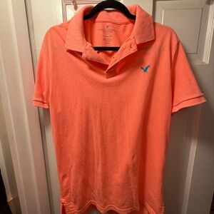 American Eagle Outfitters Men's Coral Polo Shirt